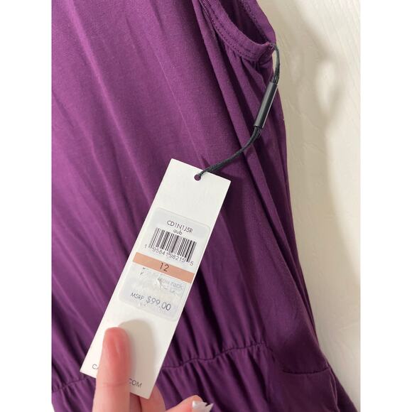 New Calvin Klein Dress Crewneck Sleeveless Ruched Side Drawstring Sheath NEW 12 - Picture 7 of 11